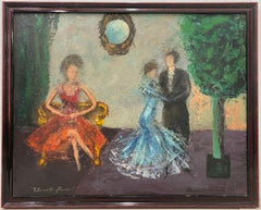 Pintura folclórica americana "La flor de pared" de Gussie Smith Roth 1965