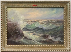 Bertha Hatton Duke "Seascape" Original Oil Painting C.1950