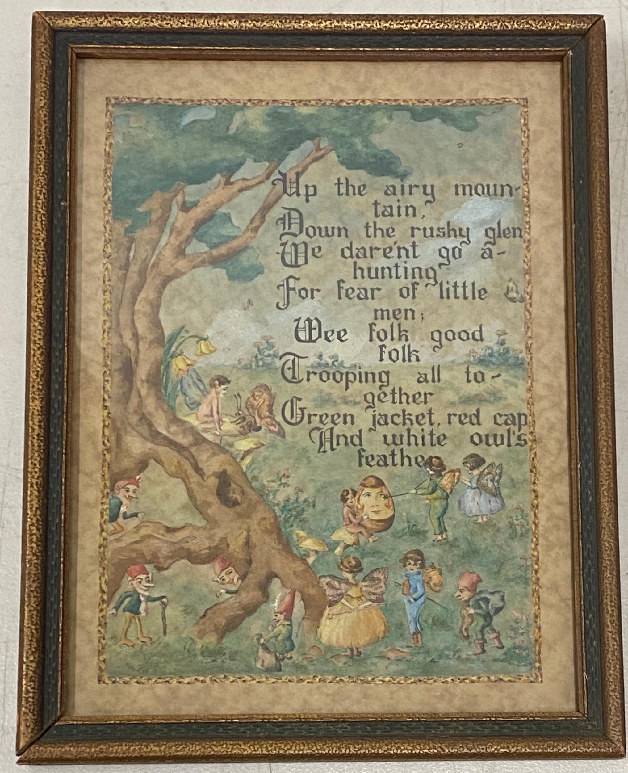 19th Century "Fairies, William Allingham Poem" Original Illustration C.1890 - Art by Unknown