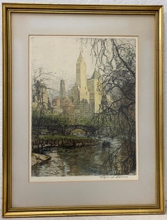 Tanna Kasimir-Hoernes "New York - Central Park" Etching W/ Aquatint C.1930