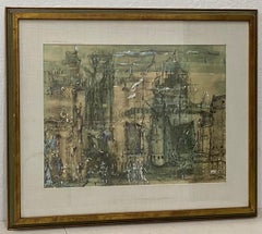 Daniel Louradour "Carnival in Venice" Original Mixed Media C.1970