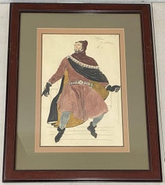 Antique Roger Furse "Waldemar Fitzurse - Ivanhoe" Original Costume Illustration C.1940