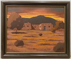 Albert Irving Ennis "New Mexico Sunset" Original Oil Painting C.1950