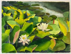 Richard Bolingbroke "Lotus Flowers" Original Watercolor C.1989