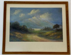 Vintage Pastel Mountain Landscape 20th c.