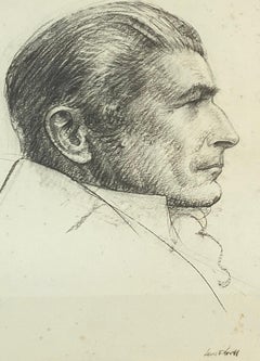 Leon Kroll Original Graphite Male Portrait in Profile C.1940