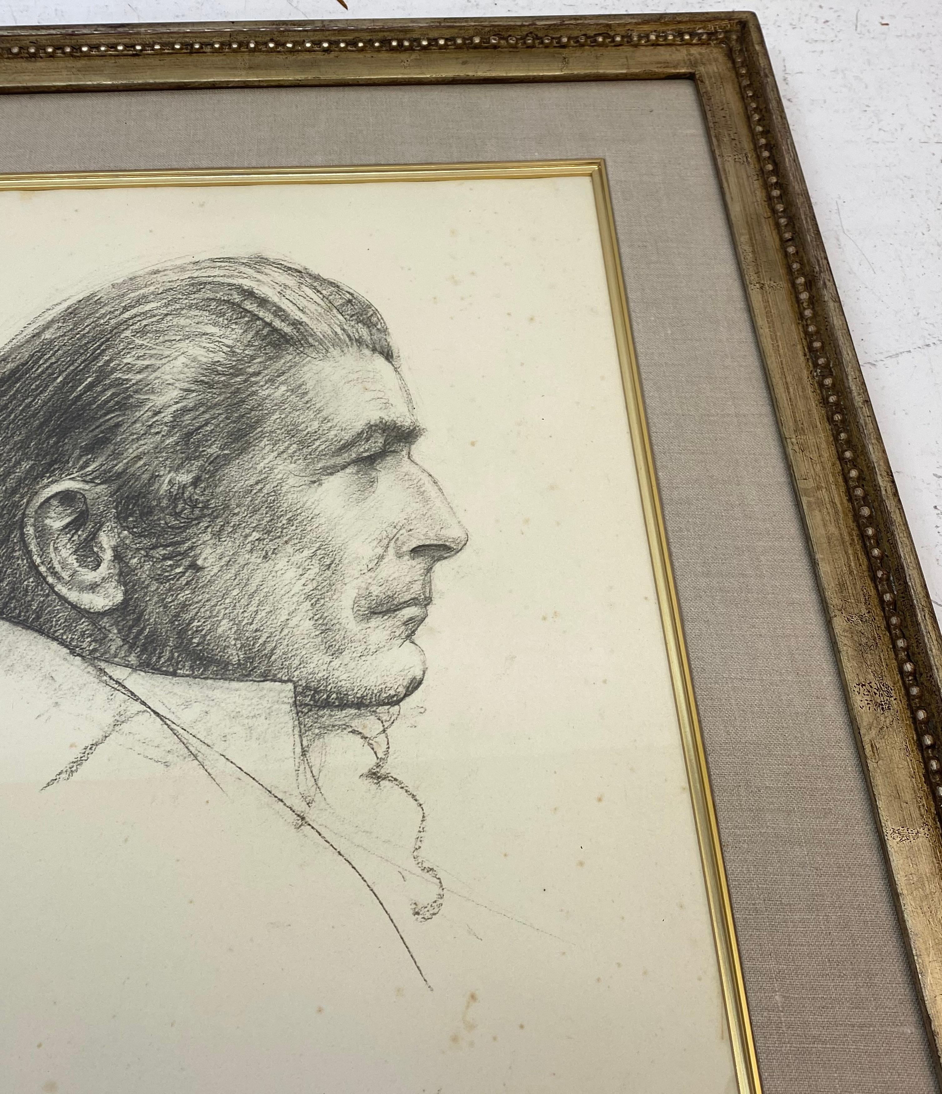 Leon Kroll Original Graphite Male Portrait in Profile C.1940 en vente 2