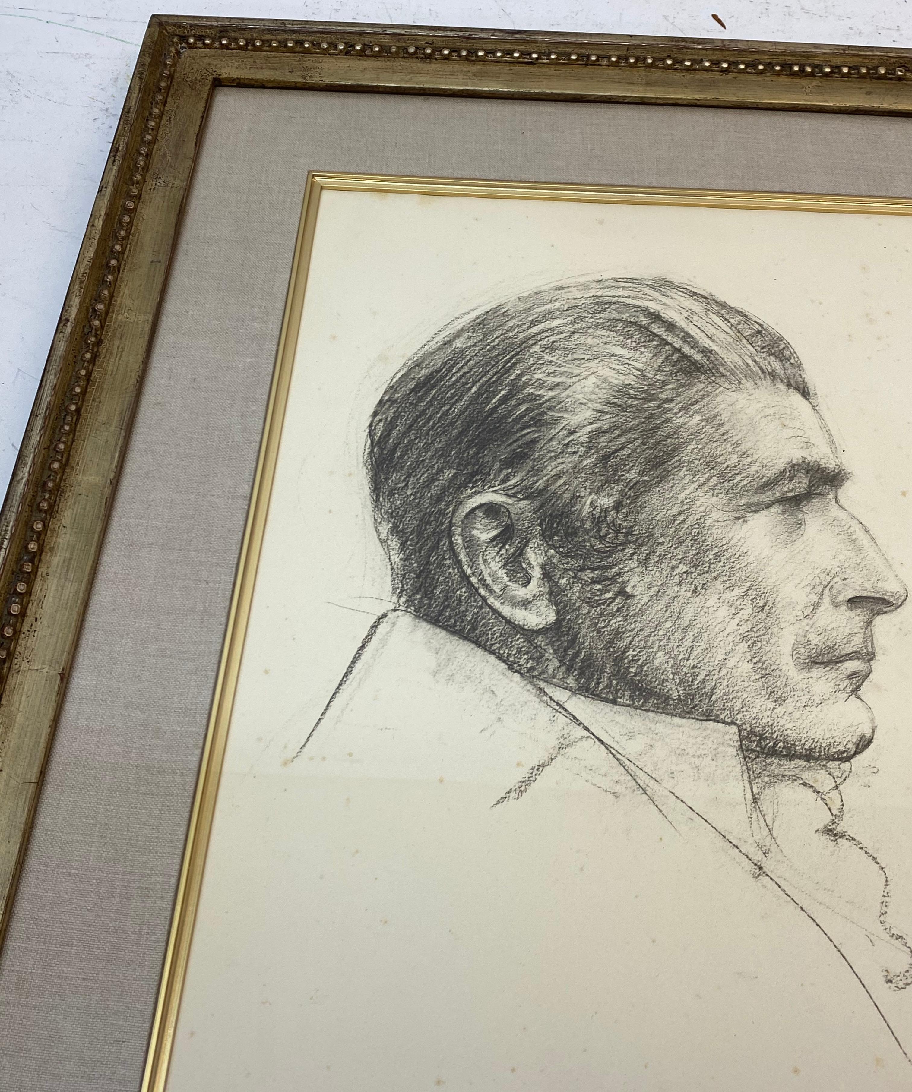 Leon Kroll Original Graphite Male Portrait in Profile C.1940 For Sale 1