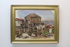 Vintage Justin Faivre " House on the docks "