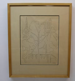 Matisse Etching of Church & Trees