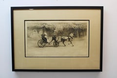 Antique " Horse & Carriage " By Edgar Chahine 