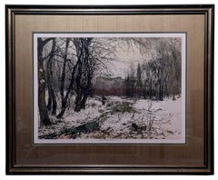 Luigi Kasimir (1881-1962) Signé par la succession Gravure couleur « Knosterneuburg »