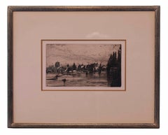 Sir Francis Seymour Haden (1818-1910). Gravure « Old Chelsea Church » (britannique)