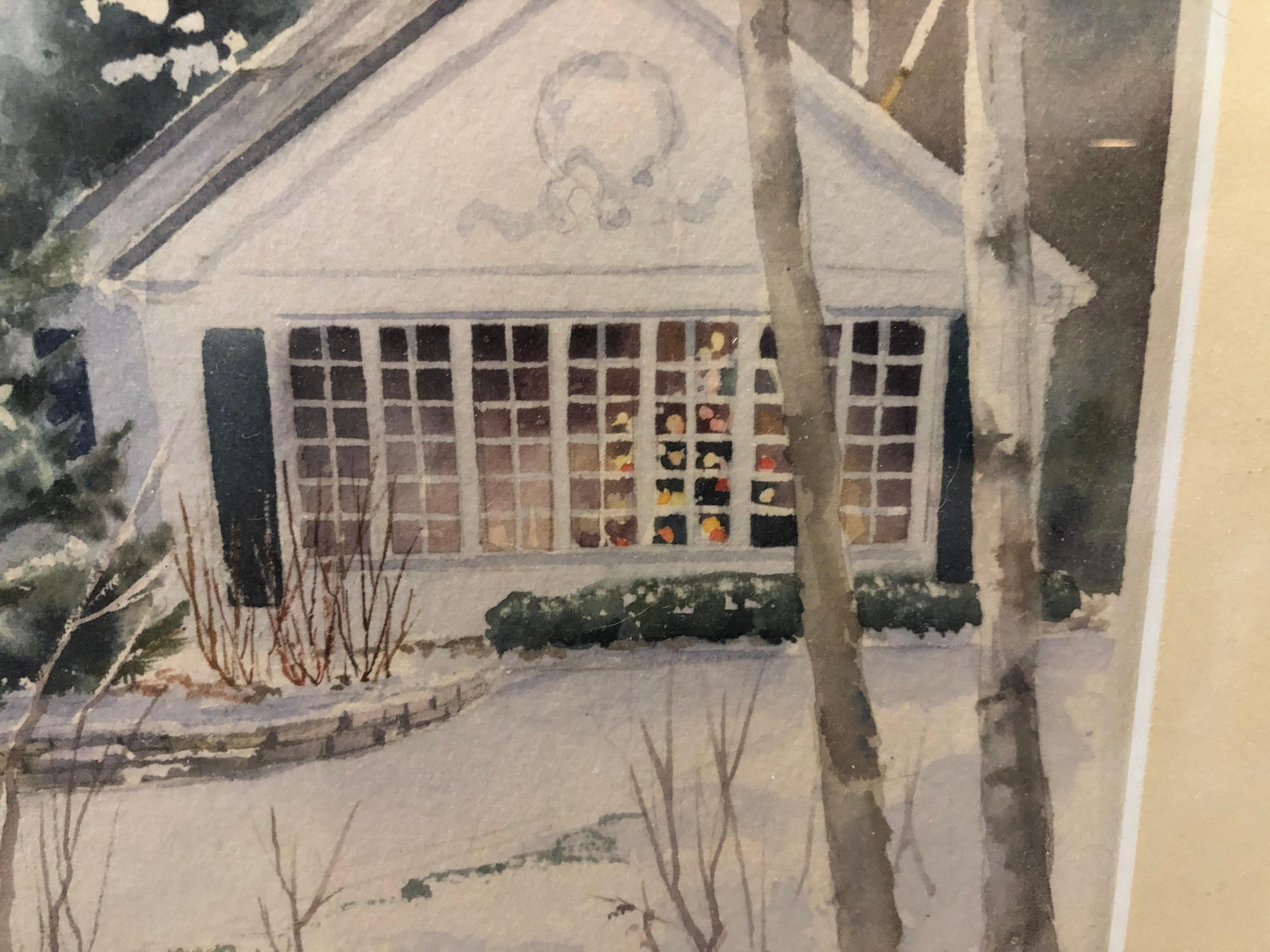 Isobel Cochran Weihnachtszeit Neuengland (Braun), Landscape Art, von Unknown