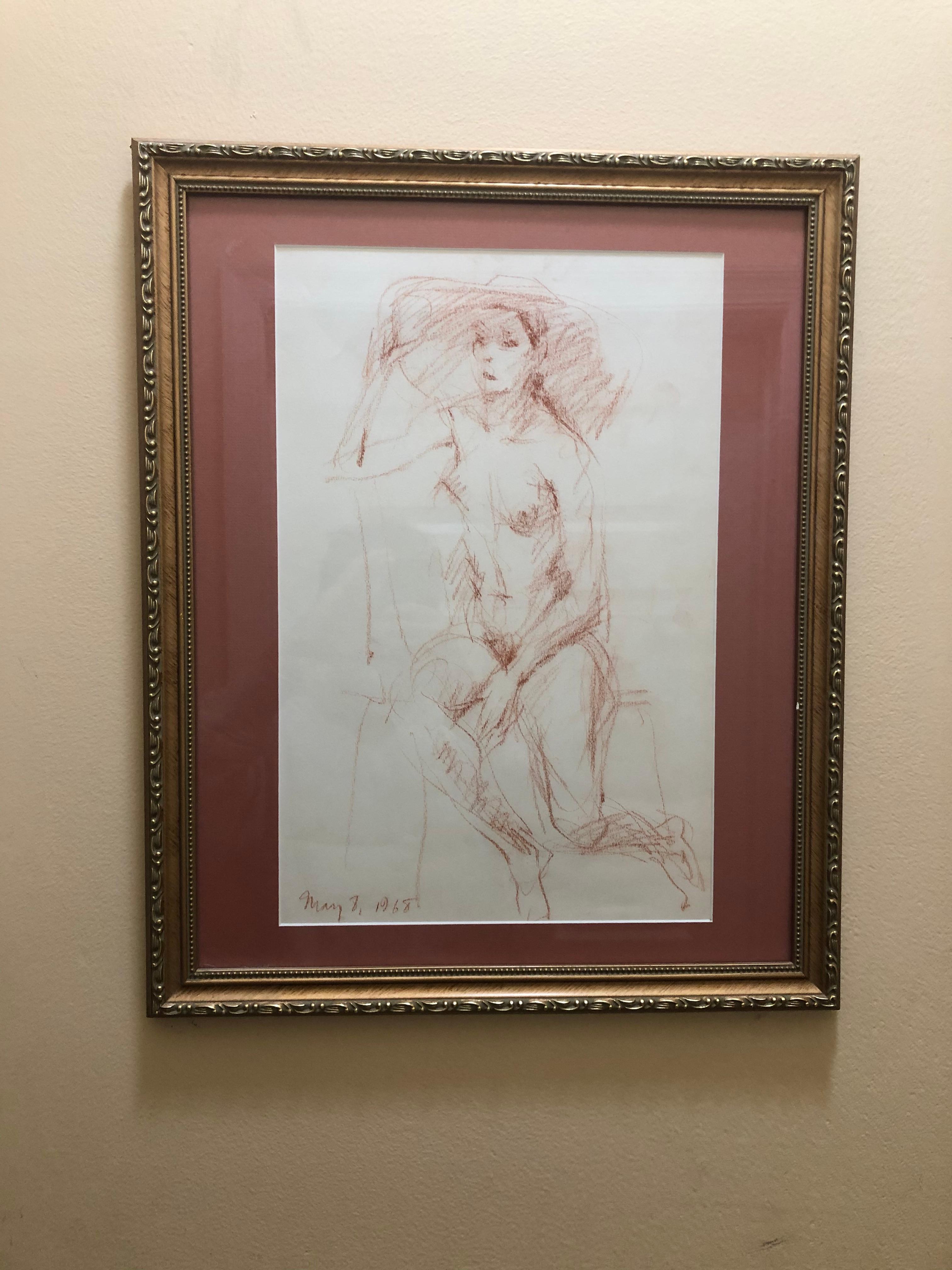 1968 Mystery Nude Drawing For Sale 1