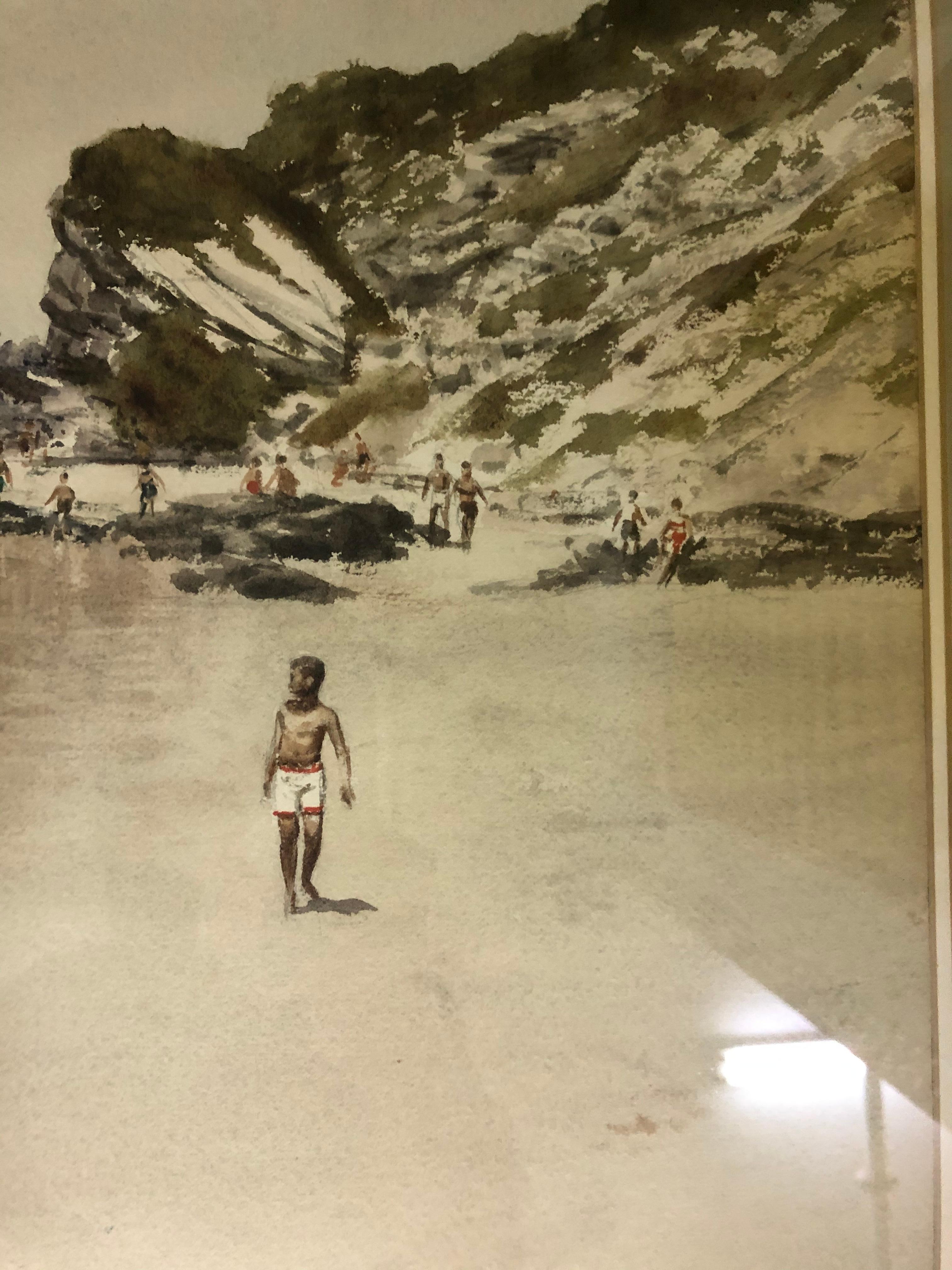 Corona Del Mar Beach California par Charles Kinghan - Marron Landscape Art par Unknown