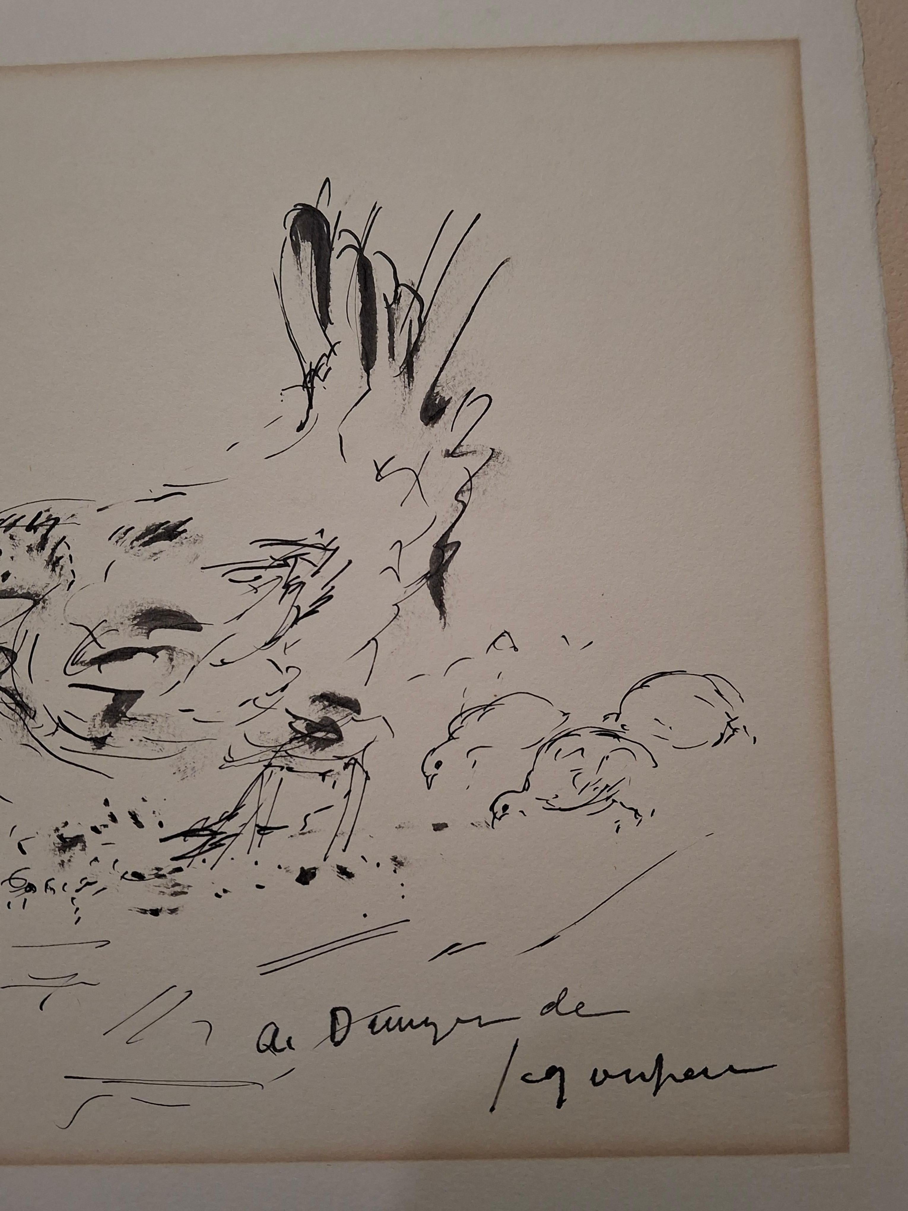 Andre Dunoyer De Segonzac (French, 1884-1974) Pen & Ink 