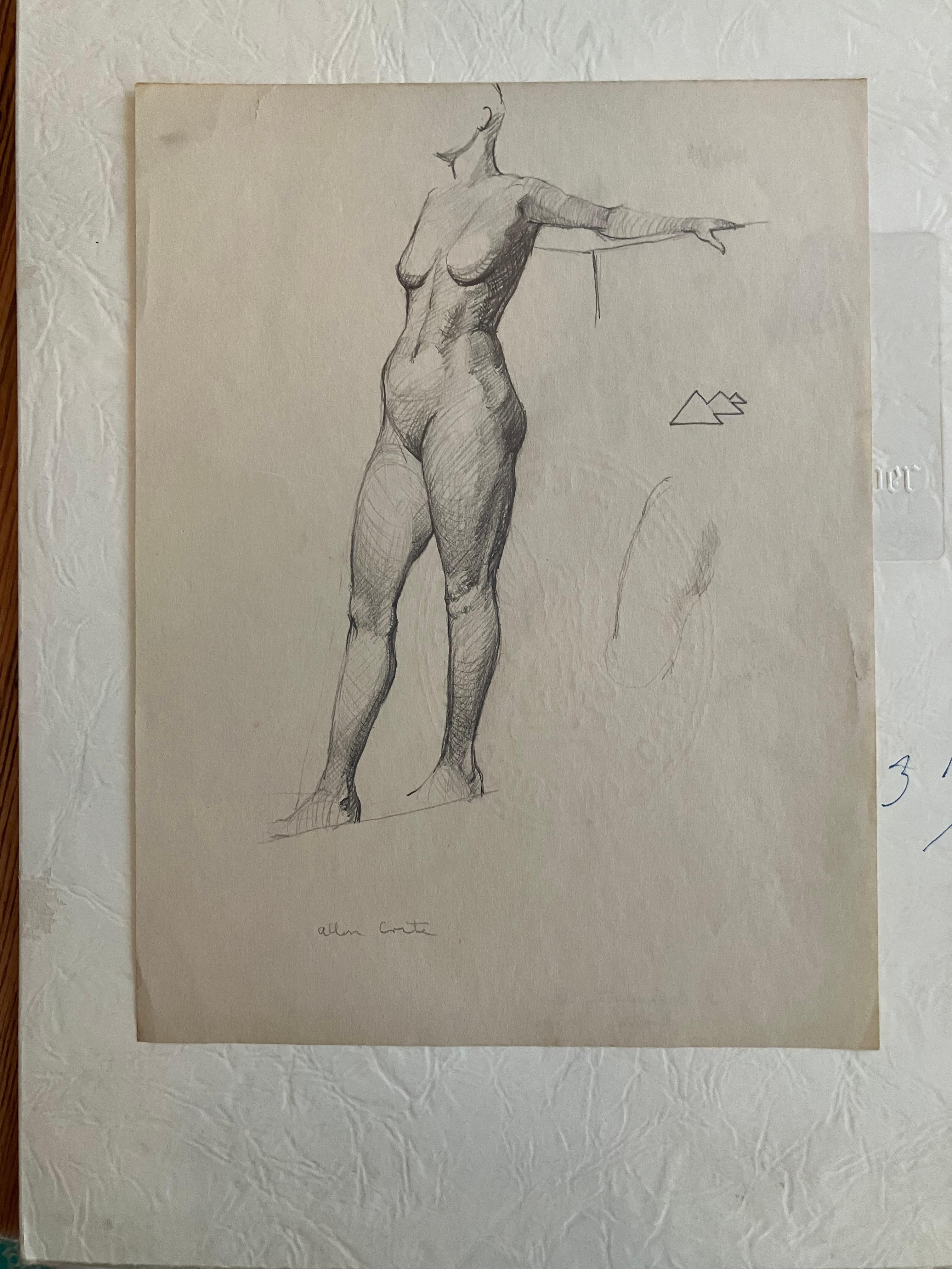 Allan Rohan Crite Pareja de dibujos de desnudos femeninos en venta 8