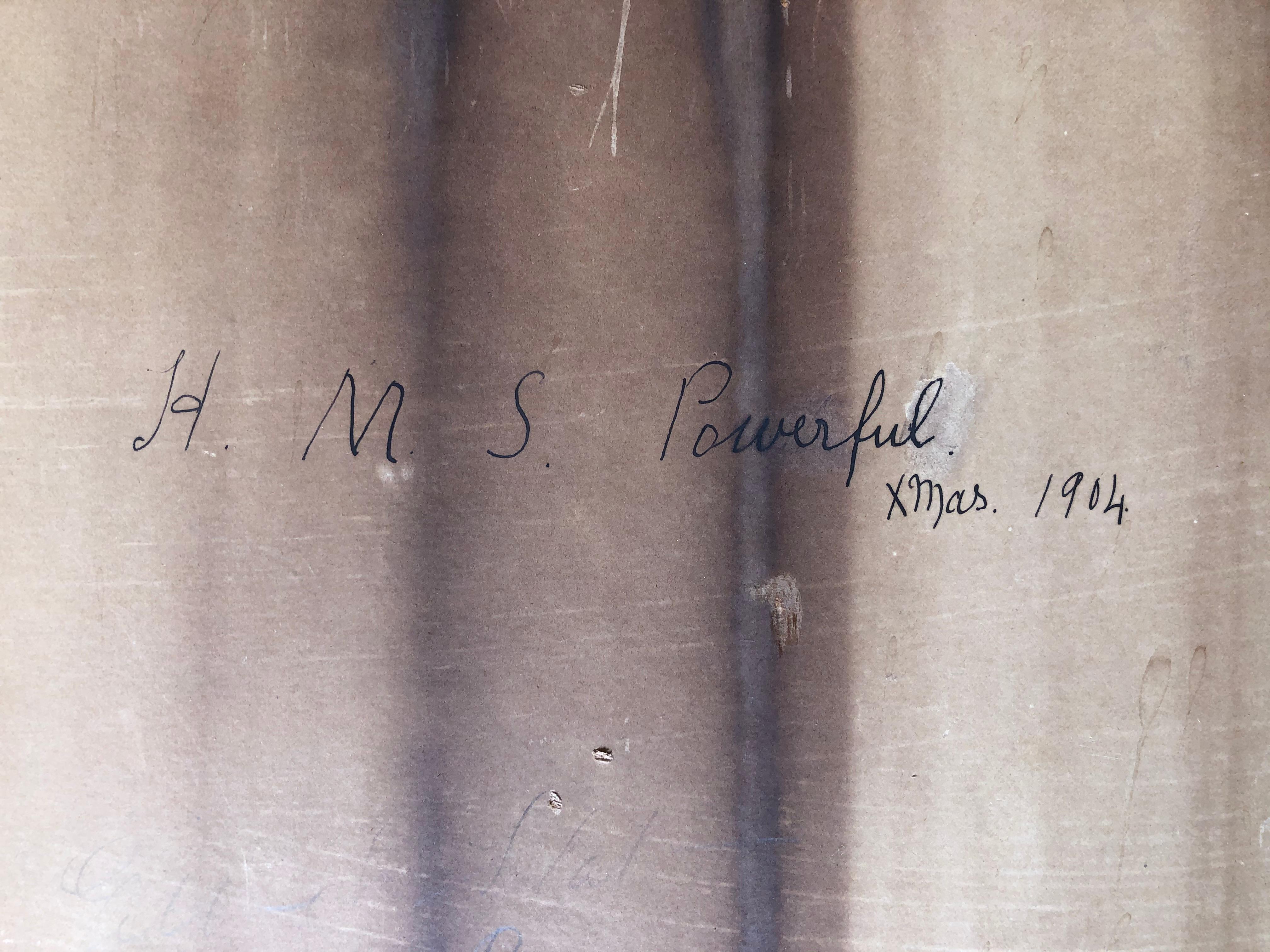 HMS Powerful 1904 Aquarelle en vente 3