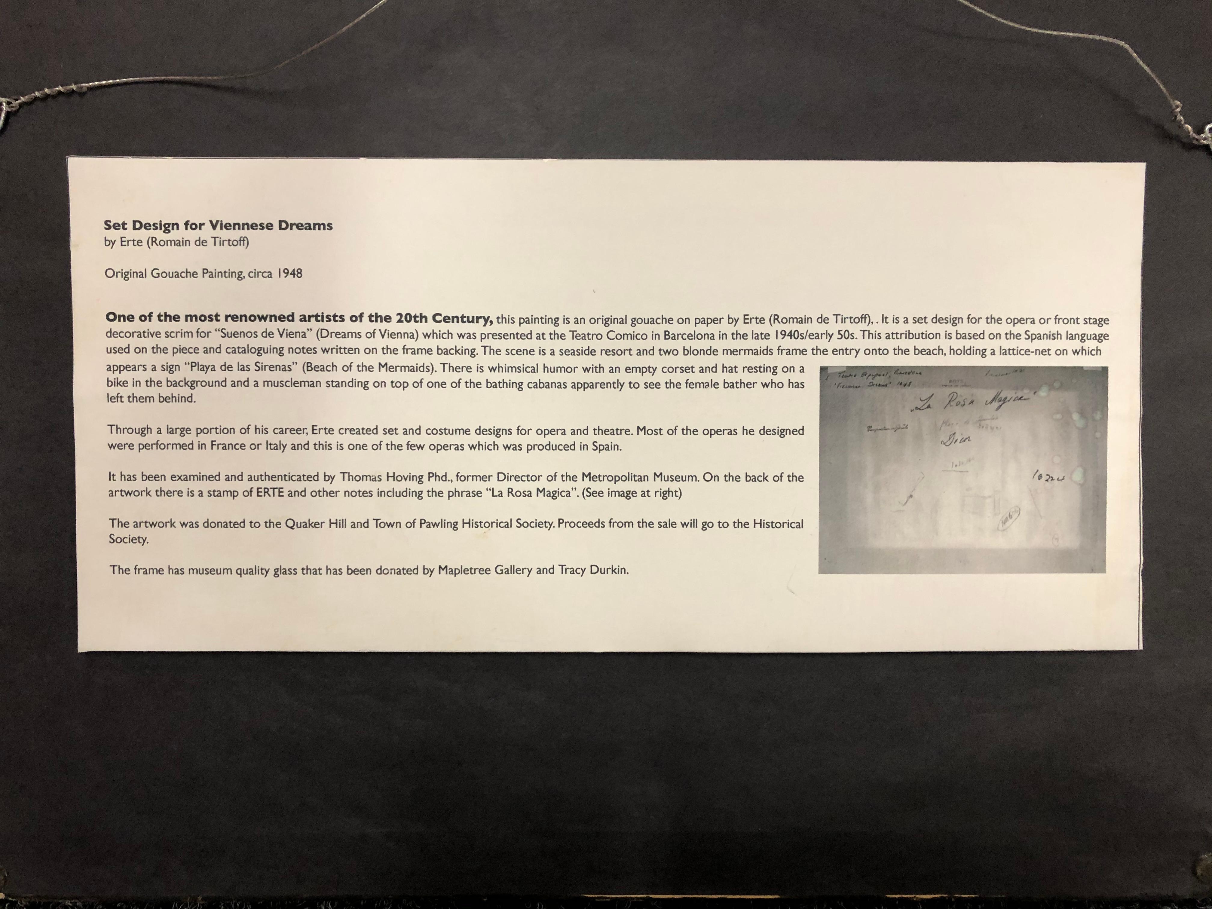 Erte (Roman de Tirtoff) Original Set Design for the Opera Dreams of Vienna For Sale 2