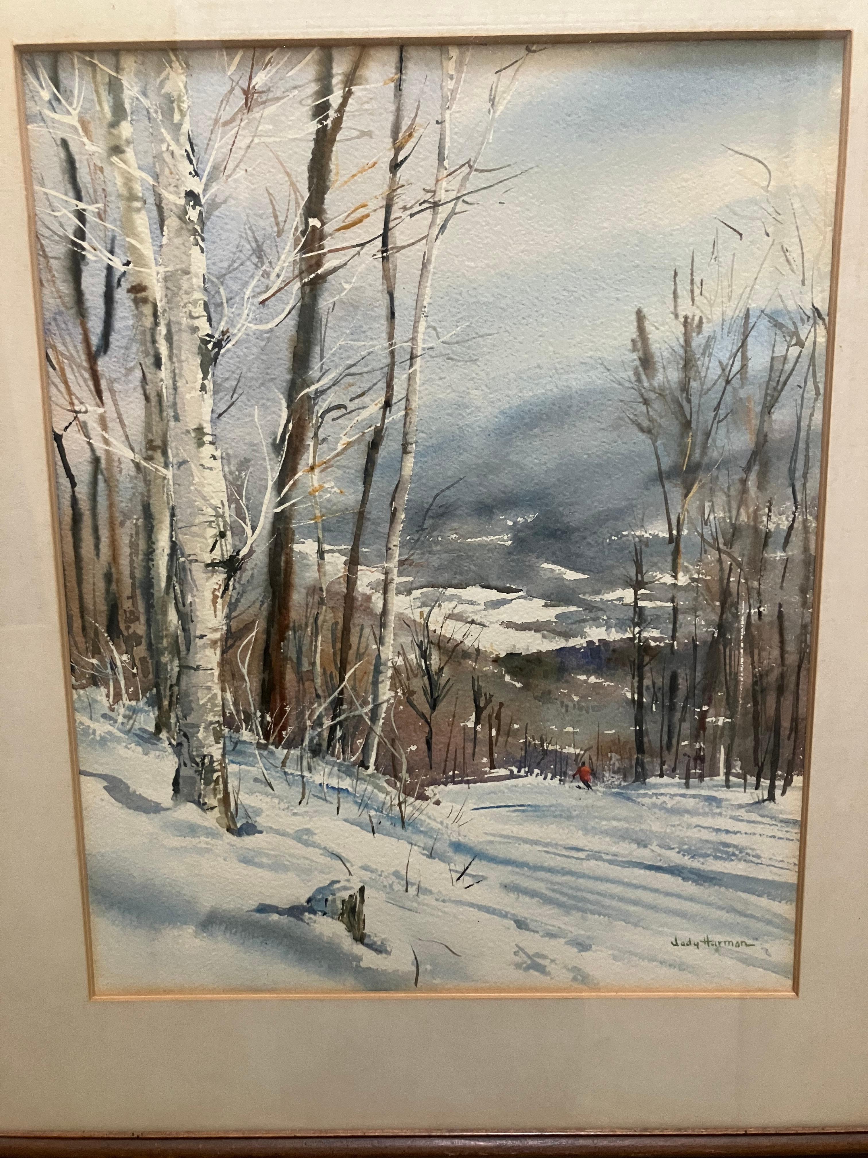 Unknown Landscape Art - Judy Harmon Downhill Skiing