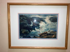 Ruth Baderian Seagulls and crashing waves