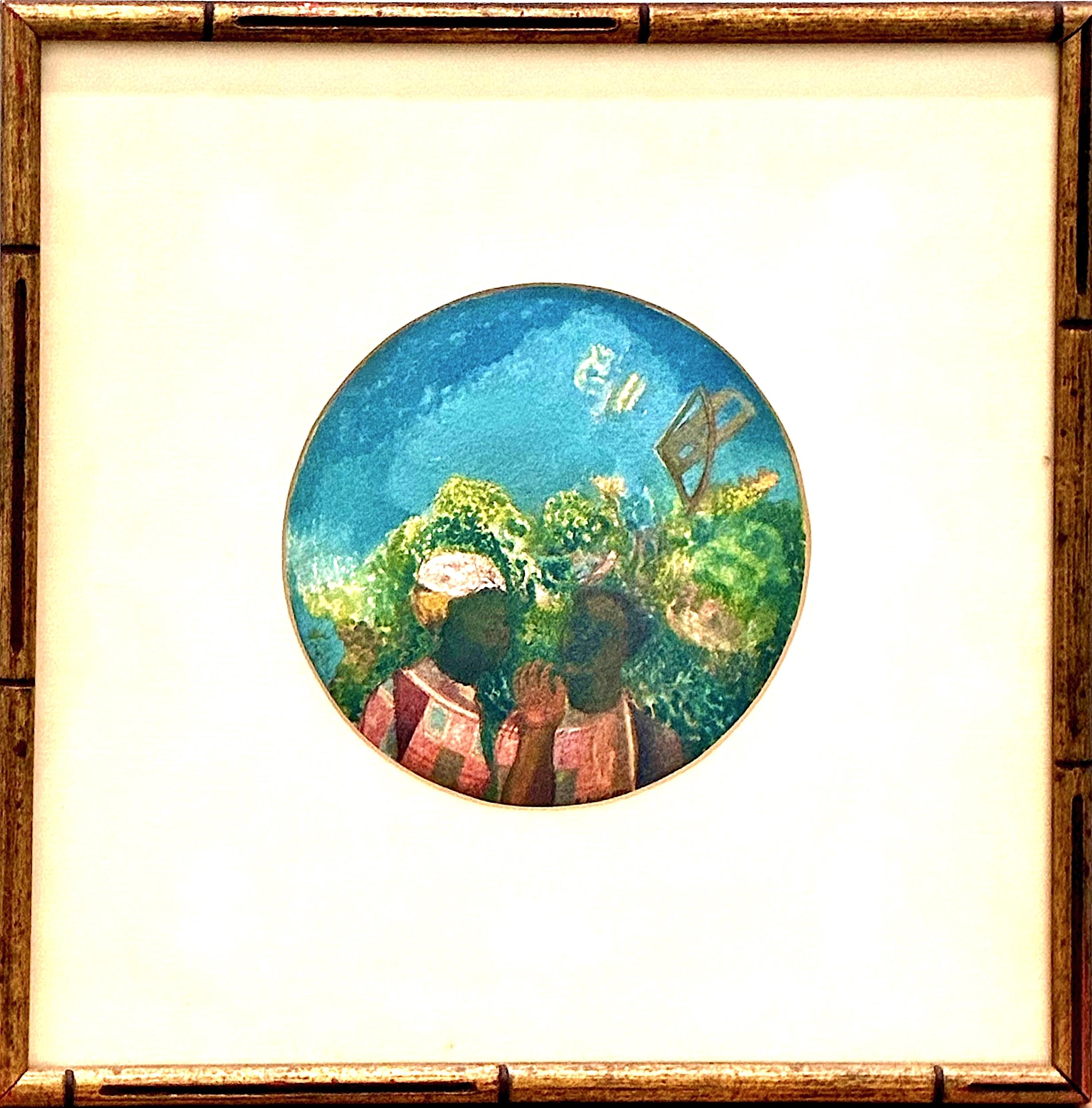Roland Ayers Landscape Art - Two West African Women in a Magically Surreal Painting