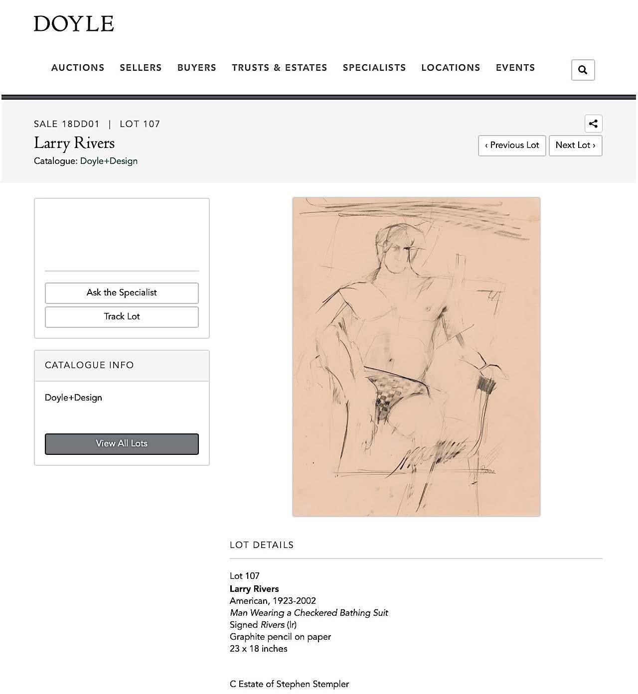 Larry Rivers Modernist Male Figure Original Charcoal Mid 20th C. For Sale 1