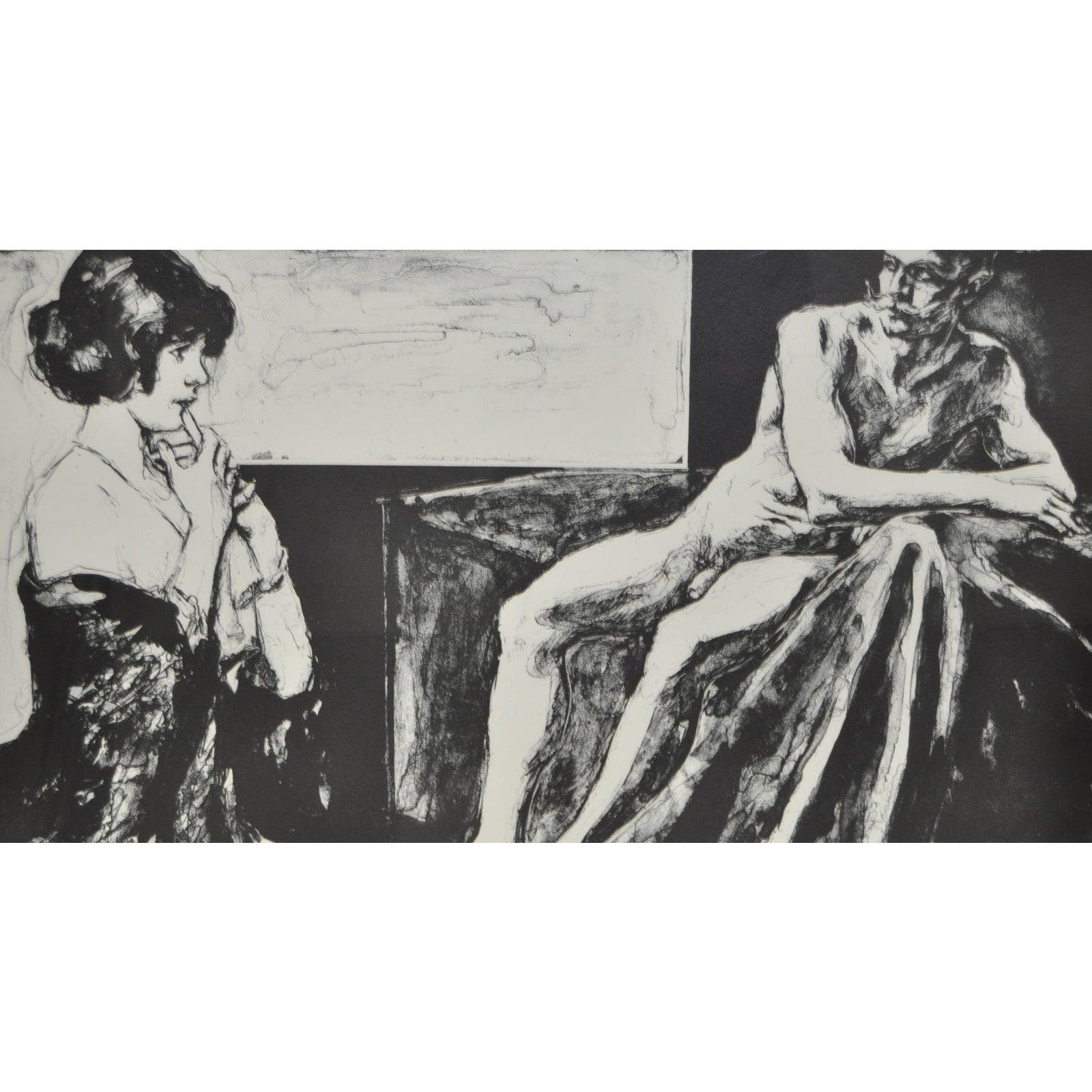 Gerald Gooch (Amerikaner, 20. Jahrhundert) „Bedside Manner“ Original Lithographie, ca. 1963 im Angebot 1