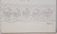 Haku Shah (India, 1934-2019) Original Pen & Ink Drawing c.1968