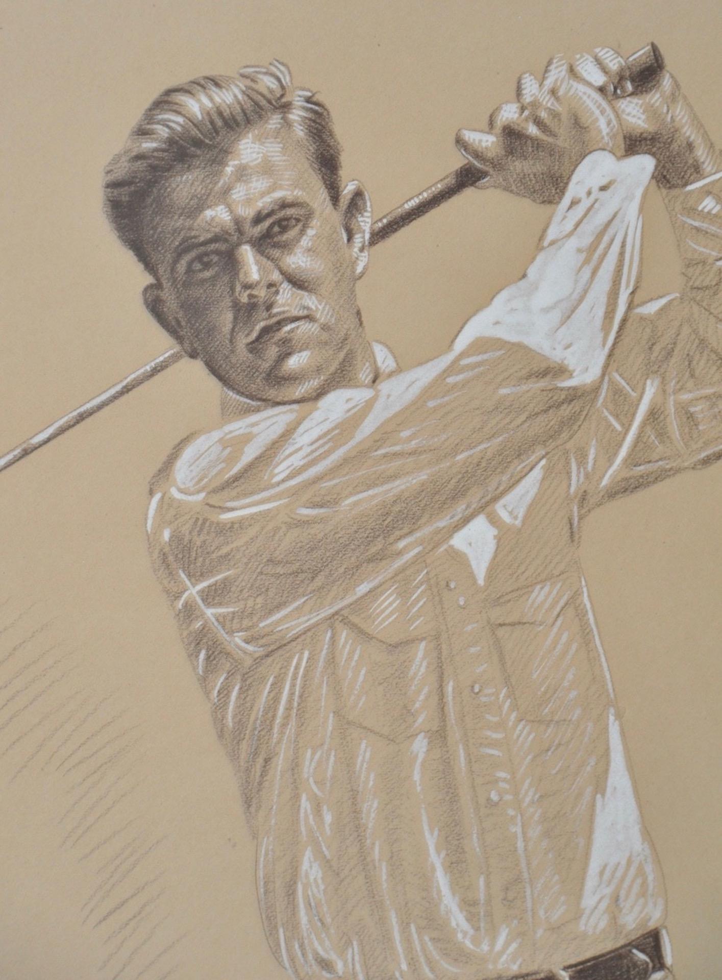 Vintage Graphite & Gouache Golfing Illustration by A.D. Mills c.1933

A young man in full swing.

Original illustration signed and dated.

Dimensions 17.5