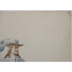 Pierre Eugene LaCoste Opera Costume Watercolor C.1875