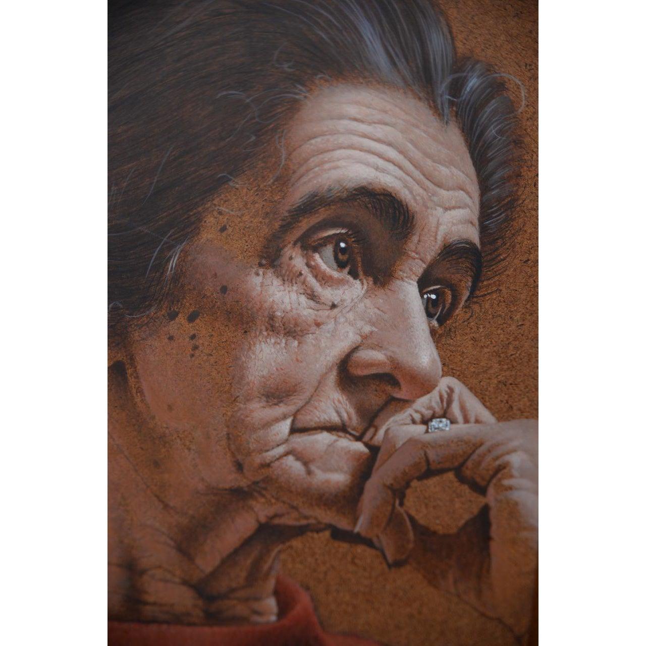 Vasileos Kapousouz Oil Portrait of Woman c.1971 4