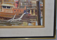 Jack Wilson "Harbor Bustle" Original Oil Painting c.1970