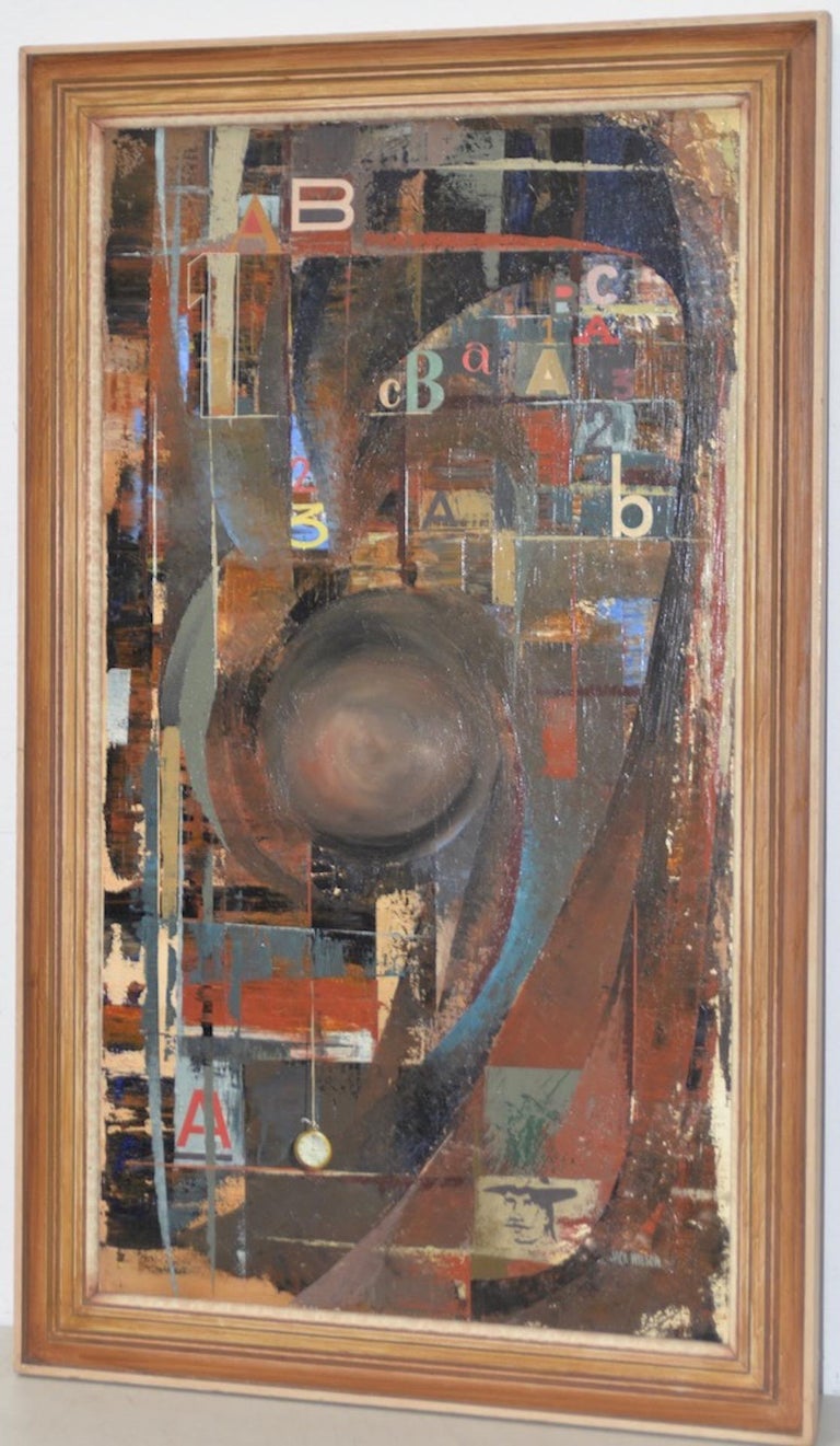 Jack Wilson Jack Wilson "ABC Time" Oil Painting c.1966 For Sale at