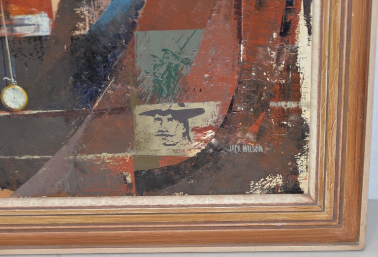Jack Wilson Jack Wilson "ABC Time" Oil Painting c.1966 For Sale at