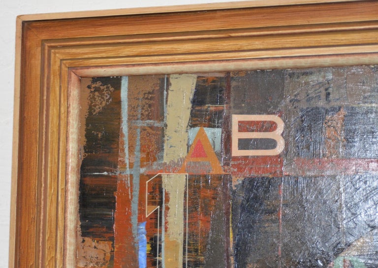 Jack Wilson Jack Wilson "ABC Time" Oil Painting c.1966 For Sale at