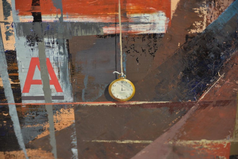 Jack Wilson Jack Wilson "ABC Time" Oil Painting c.1966 For Sale at