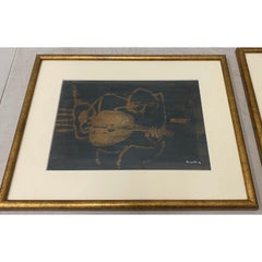 Alaa Sharabi (Syrian Artist) "Musicians" Original Mixed Media on Canvas c.2015