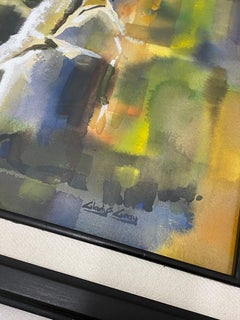 Gladys Gray "Stone Quarry" Original Abstract Watercolor c.1950