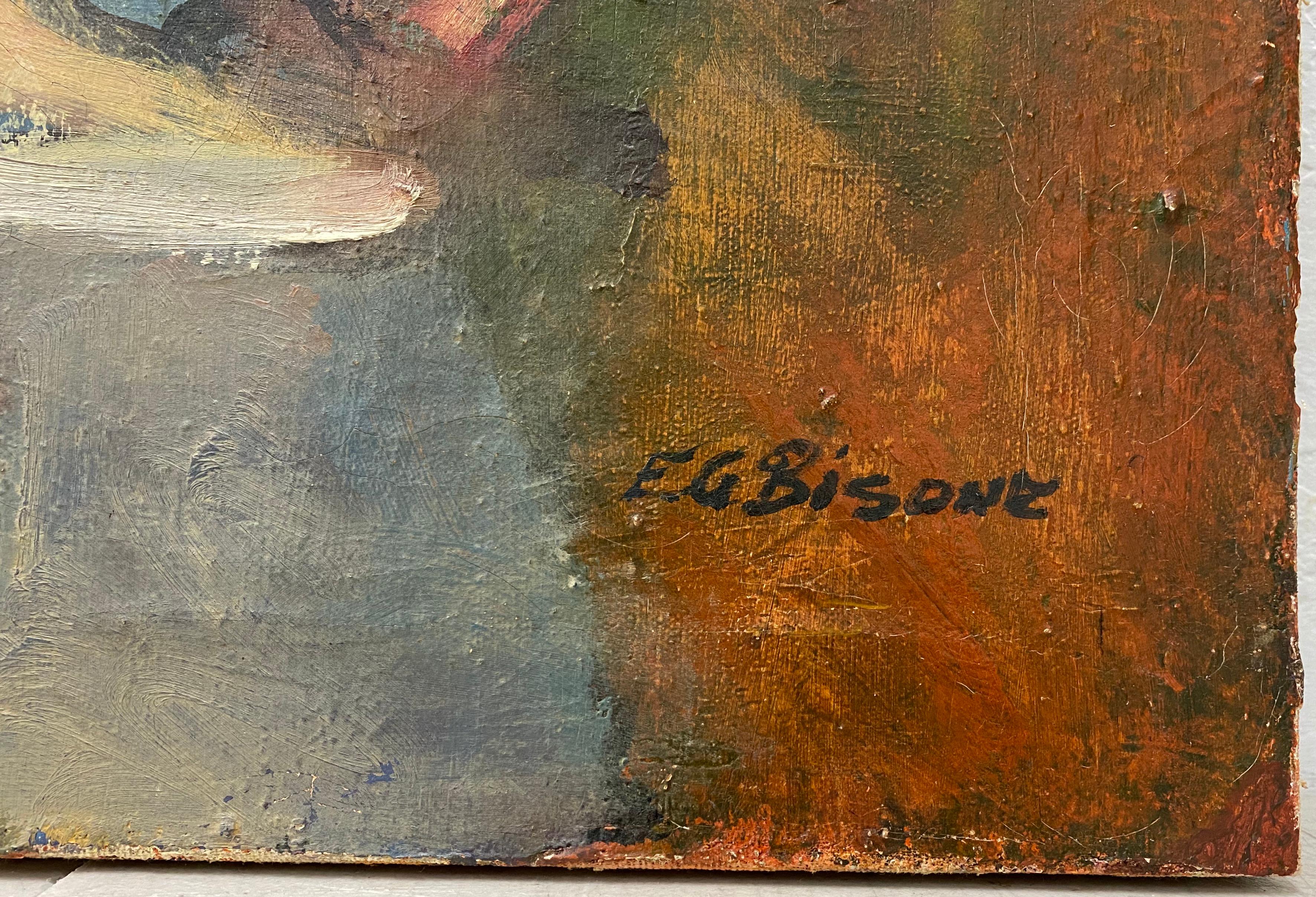 Edward George (Eddie) Bisone Mid Century Abstract Painting c.1960 1