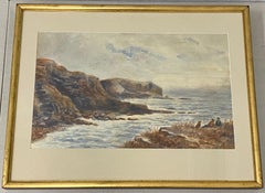 John Henry Hill (1839-1922) Original Coastal Landscape W/ Figures C.1900