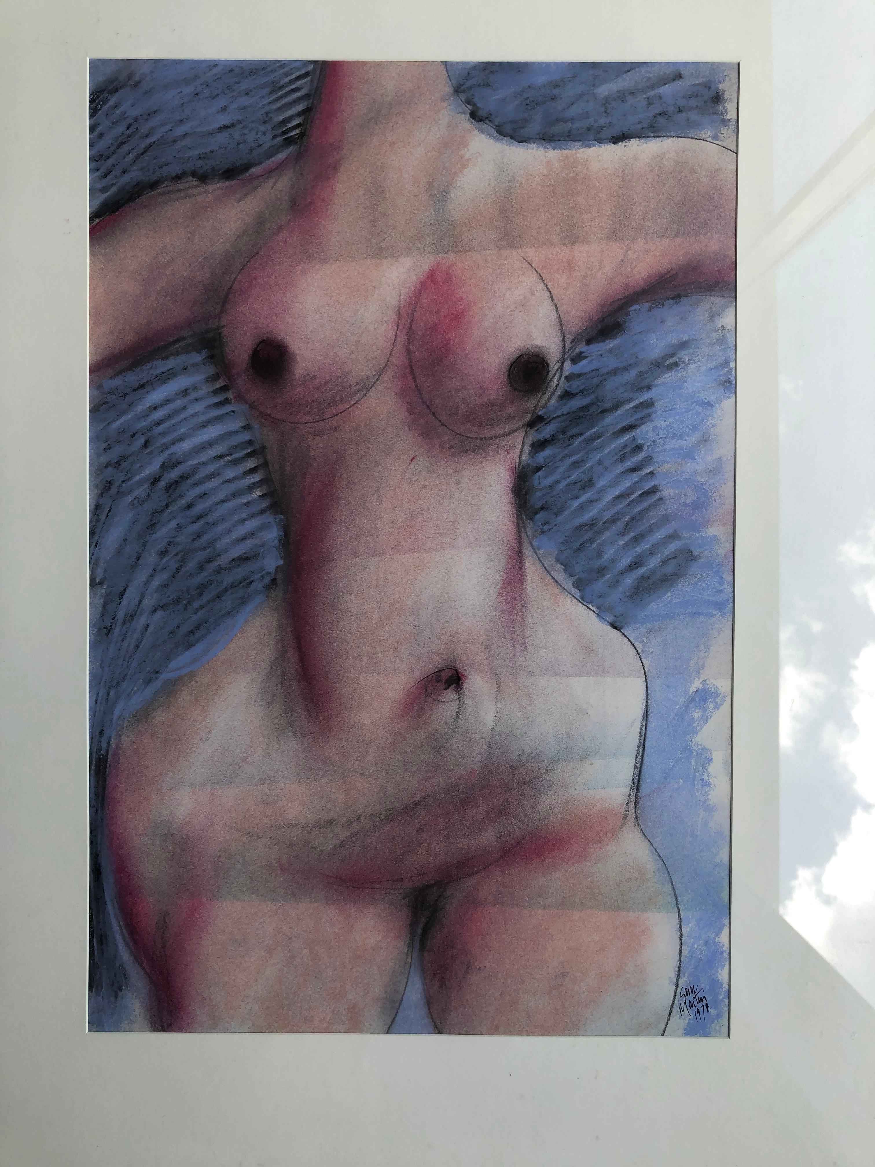 Sam Maitin Mixed Media Nude - Art by Unknown