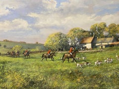 Clive Madgwick "Summer Evening Hunt" Original Oil on Canvas 20th C.