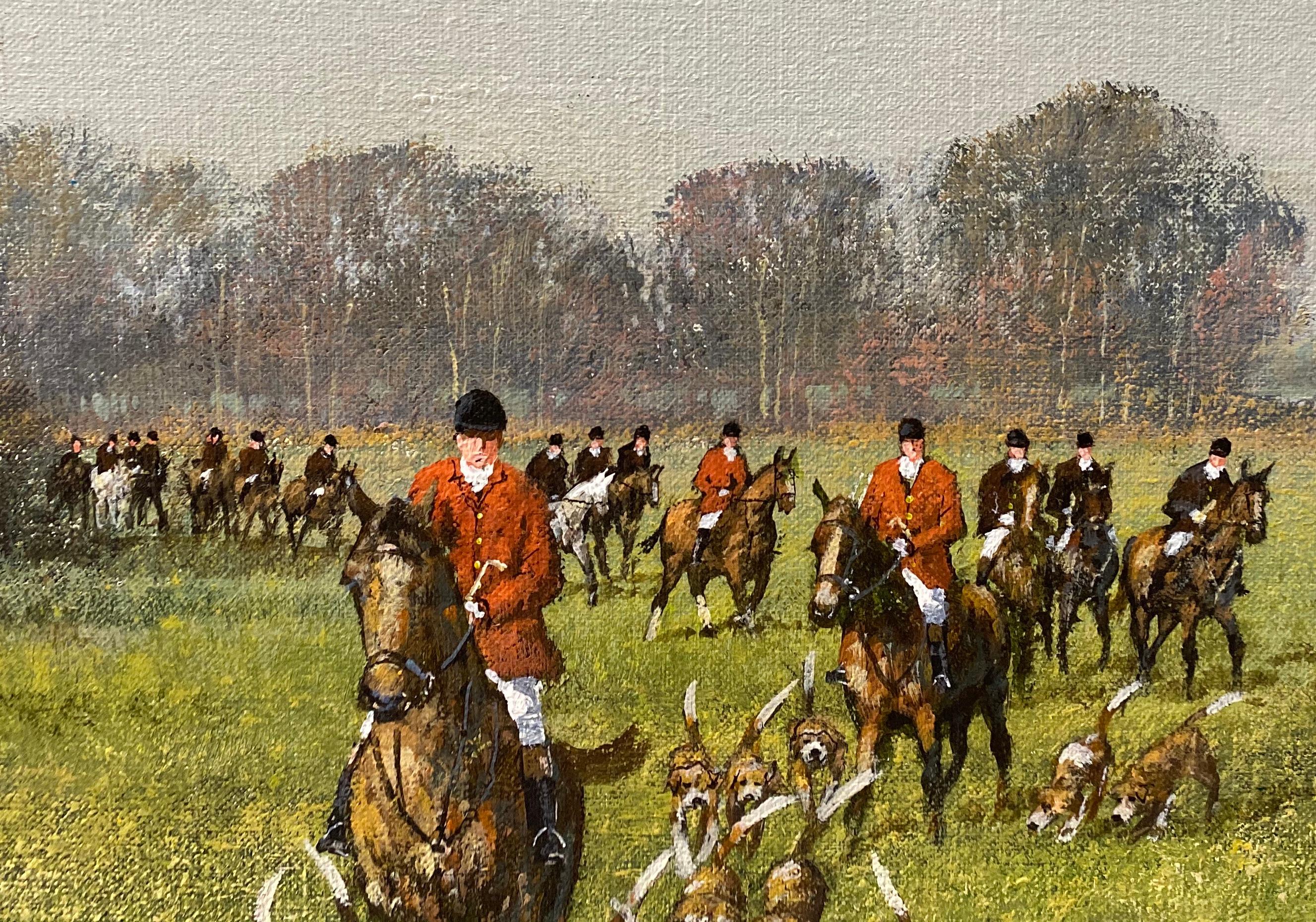 « Countryside Hunt », huile sur toile originale de Clive Madgwick, vers 1980 en vente 10