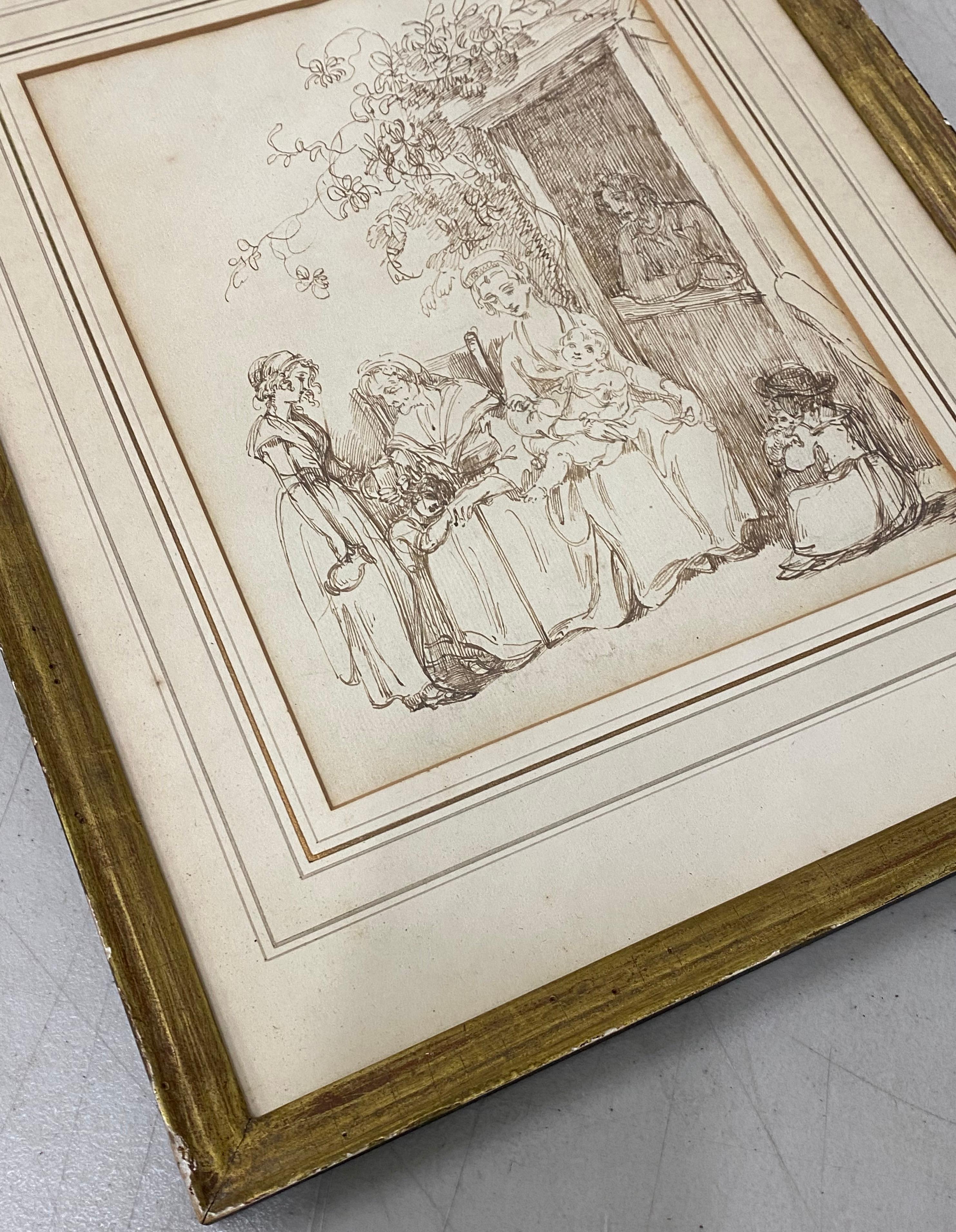 18th to 19th Century Pen and Ink Drawing - Impressionist Art by Unknown