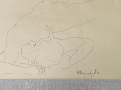 Alain Bonnefoit "Figural Nude" Pen and Ink Drawing C.1970