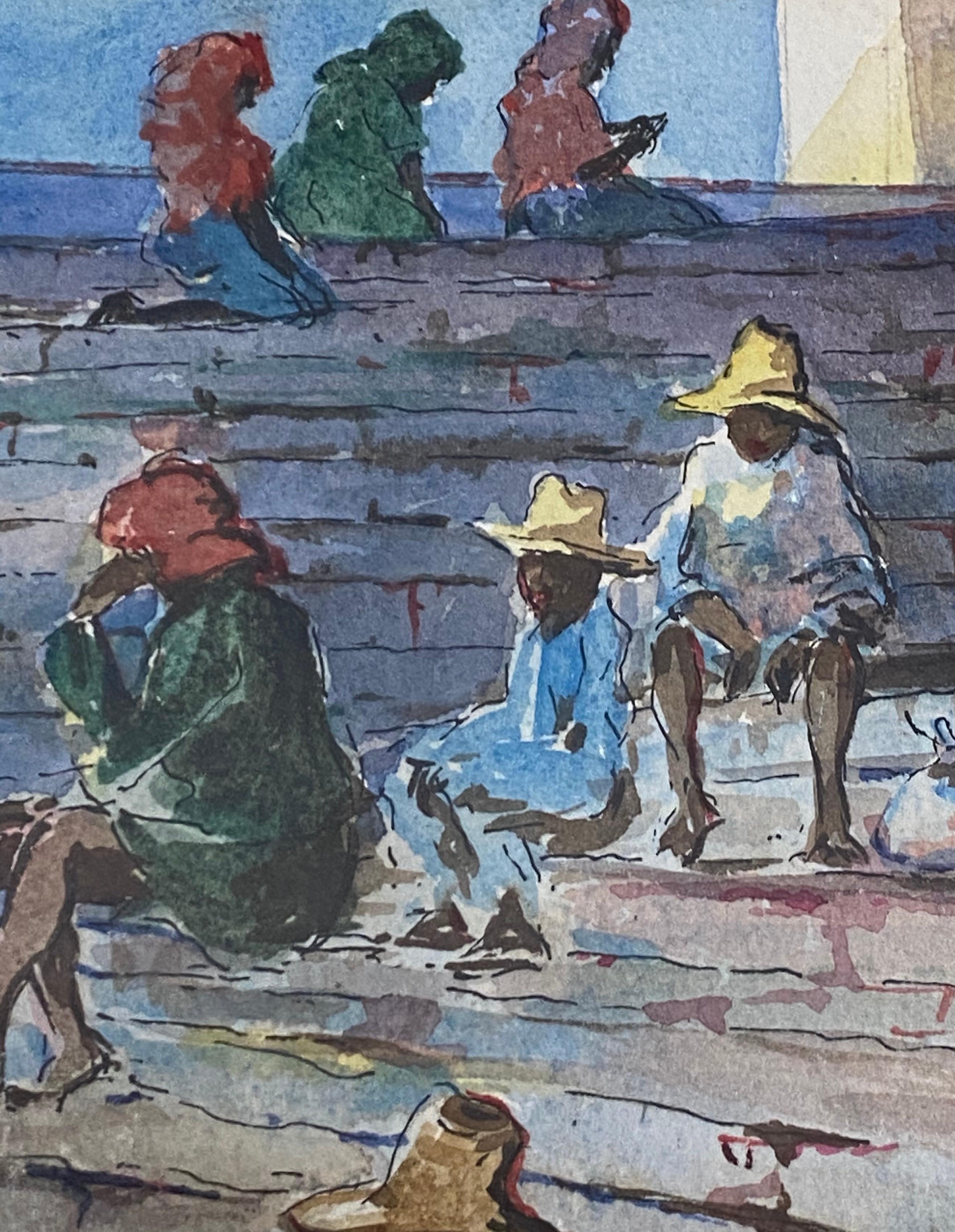 Vintage Lateinamerikanische Schule Original Aquarell C.1960

Ein schönes Aquarell, signiert in der unteren rechten Ecke (unleserlich)

Aquarell Abmessungen 11