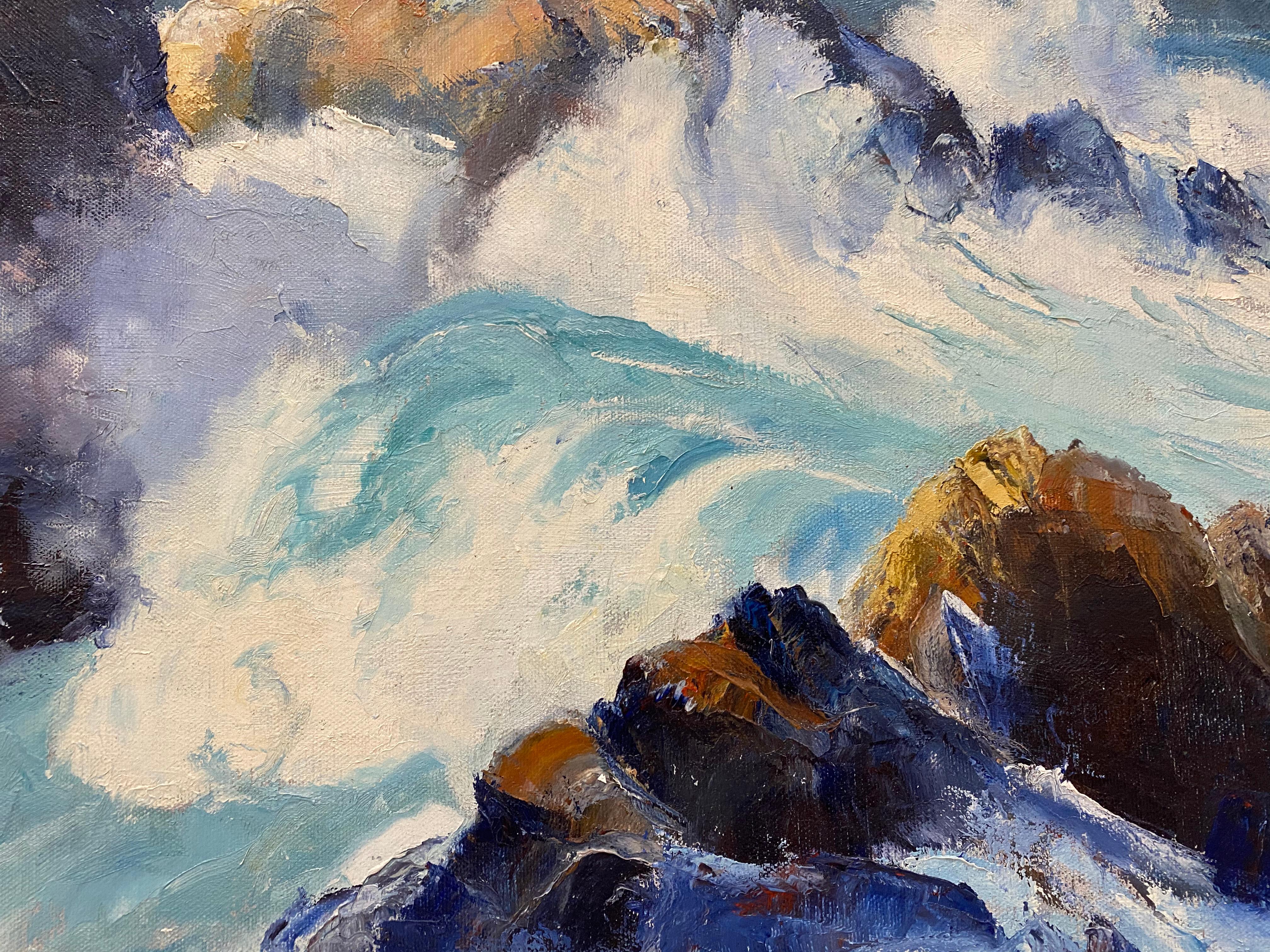 Bennett Bradbury California Coastal Seascape Oil Painting C.1970 4