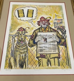 George Cronias "Track Pals" Original Color Lithograph C.1960